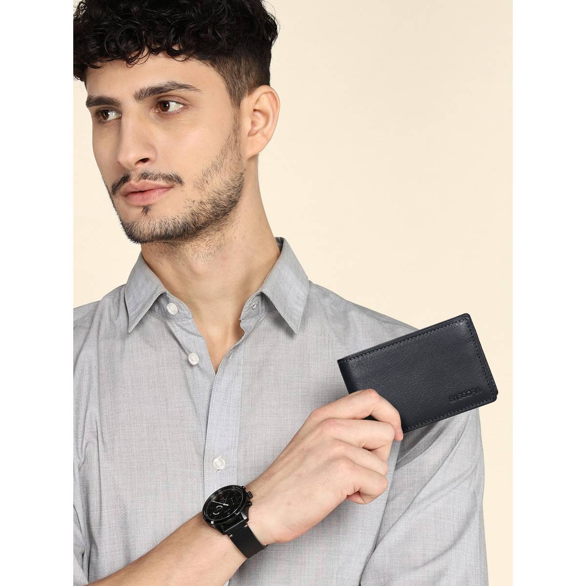 Sassora Black Genuine Leather Mini Wallet (S)