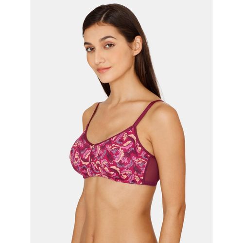 Zivame Plush Mystique Double Layered Non Wired 3-4Th Coverage T-Shirt Bra -  Dark Purple (38C)