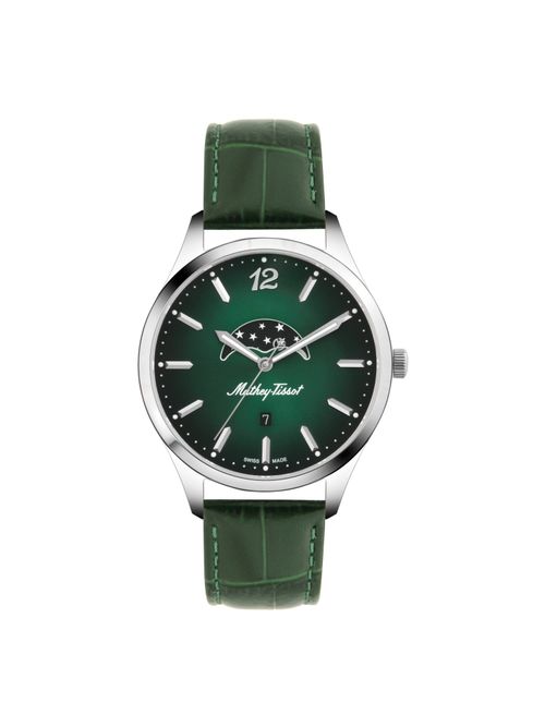 Mathey-Tissot Swiss Made Urban Moon Quartz Moon Phase Green Dial Men'S  Watch- H411Lavm (Medium)