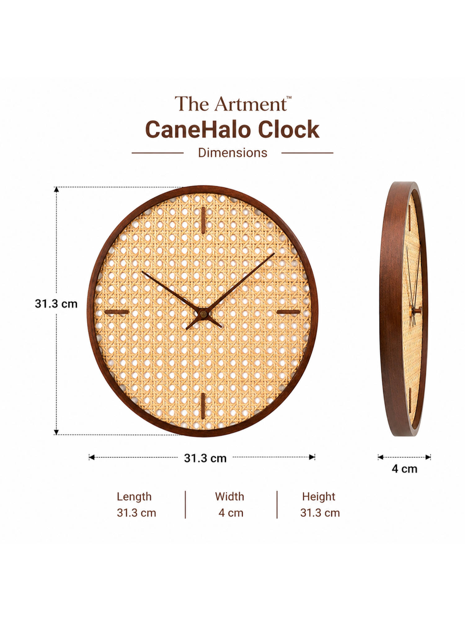 Buy The Artment Beige Handwoven Cane Halo Clock Online