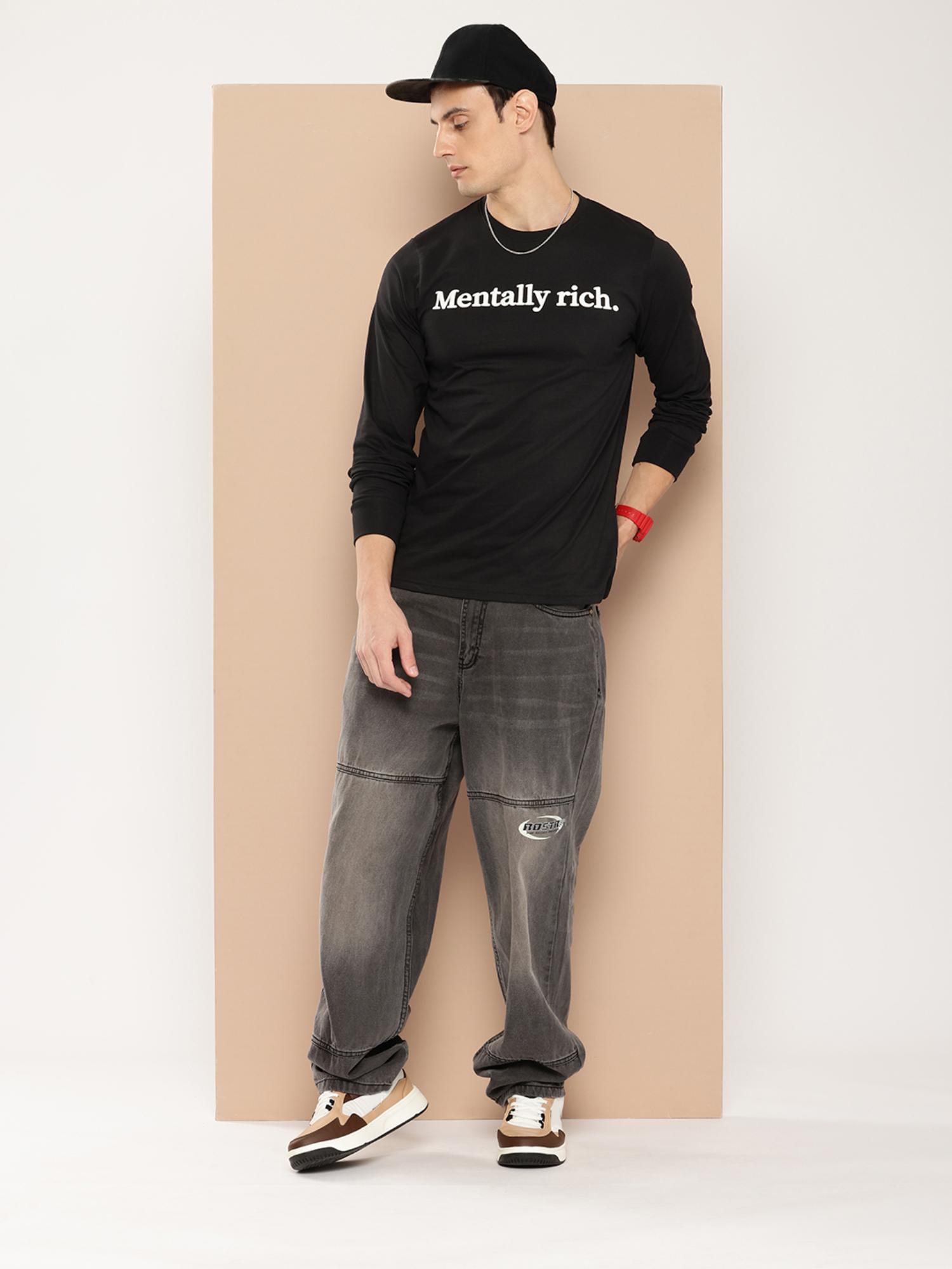Buy Difference of Opinion Mens Long Sleeve Typography T-shirt