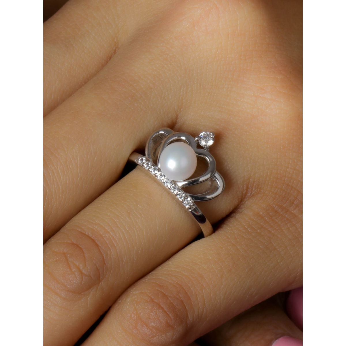Buy Jewelgenics Crown Ring Silver Delicate Rings for Women & Girls (Pcs) at  Amazon.in
