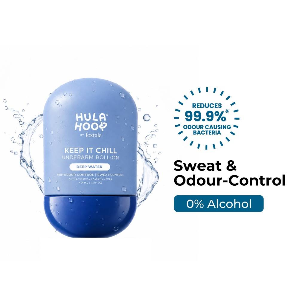 Hula Hoop Men's Underarm Roll On, 48 Hr Odour Control & Reduces Pigmentation, Aqua Fragrance