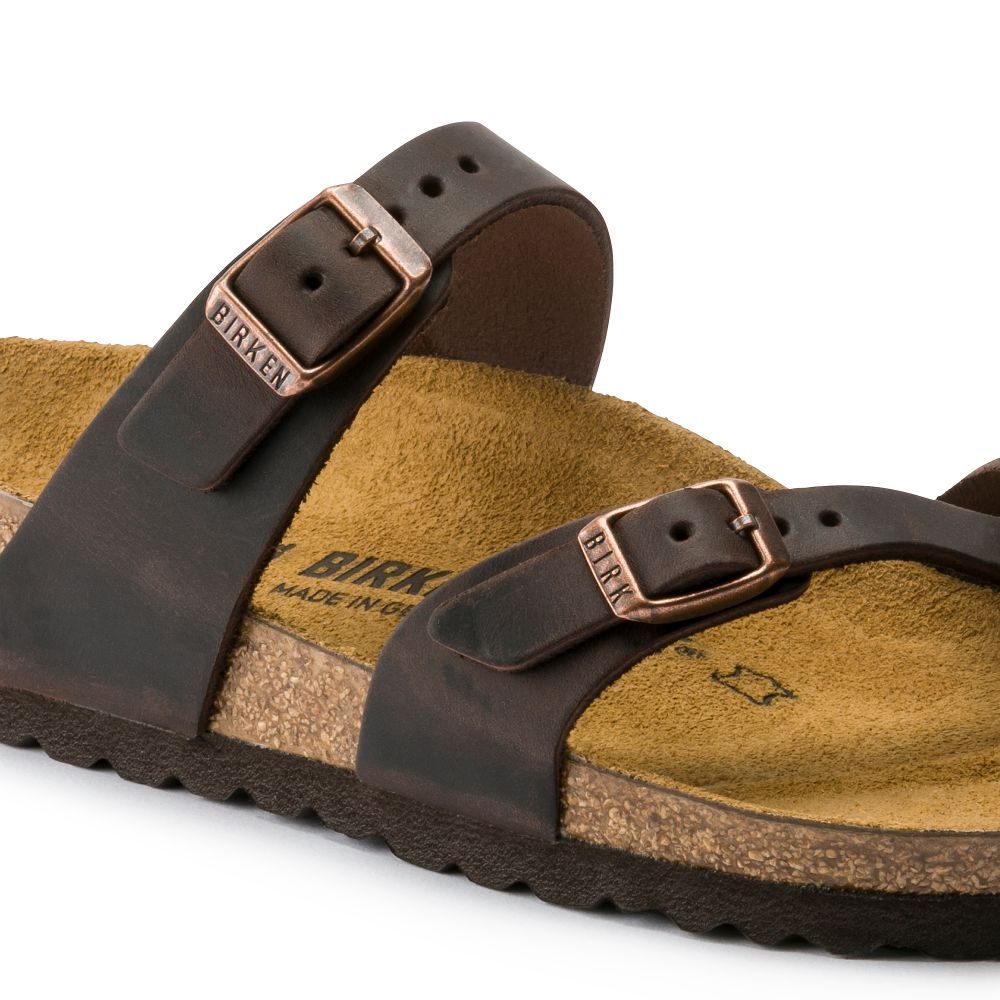 black oiled leather mayari birkenstocks