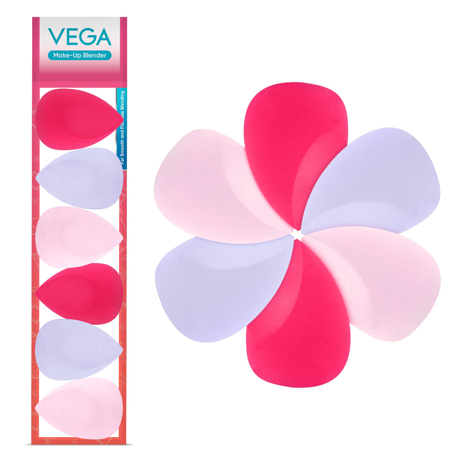 VEGA Mp-05 Makeup Beauty Blender Sponge For Women - Pack Of 6