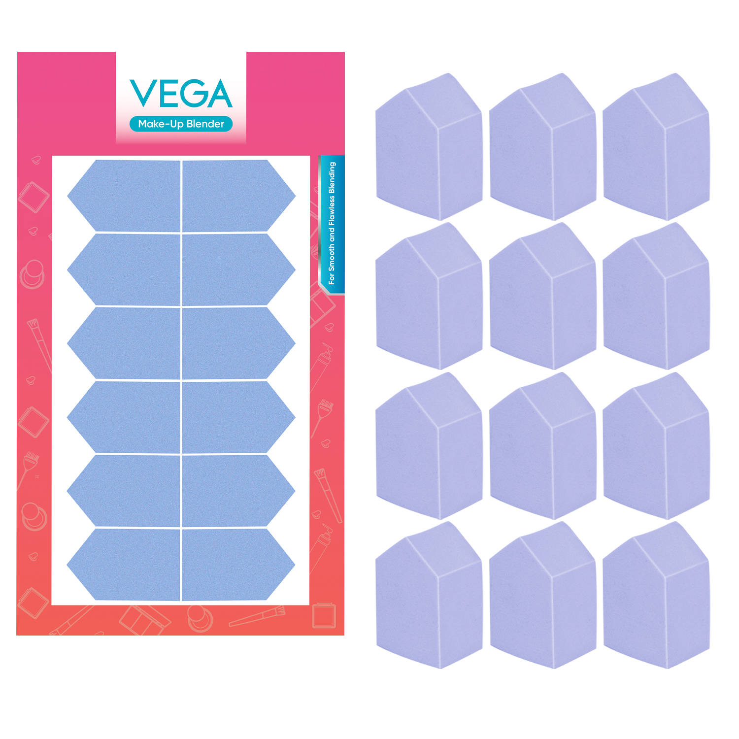 VEGA Mp-06 Makeup Beauty Blender Soft Sponge - Pack Of 12