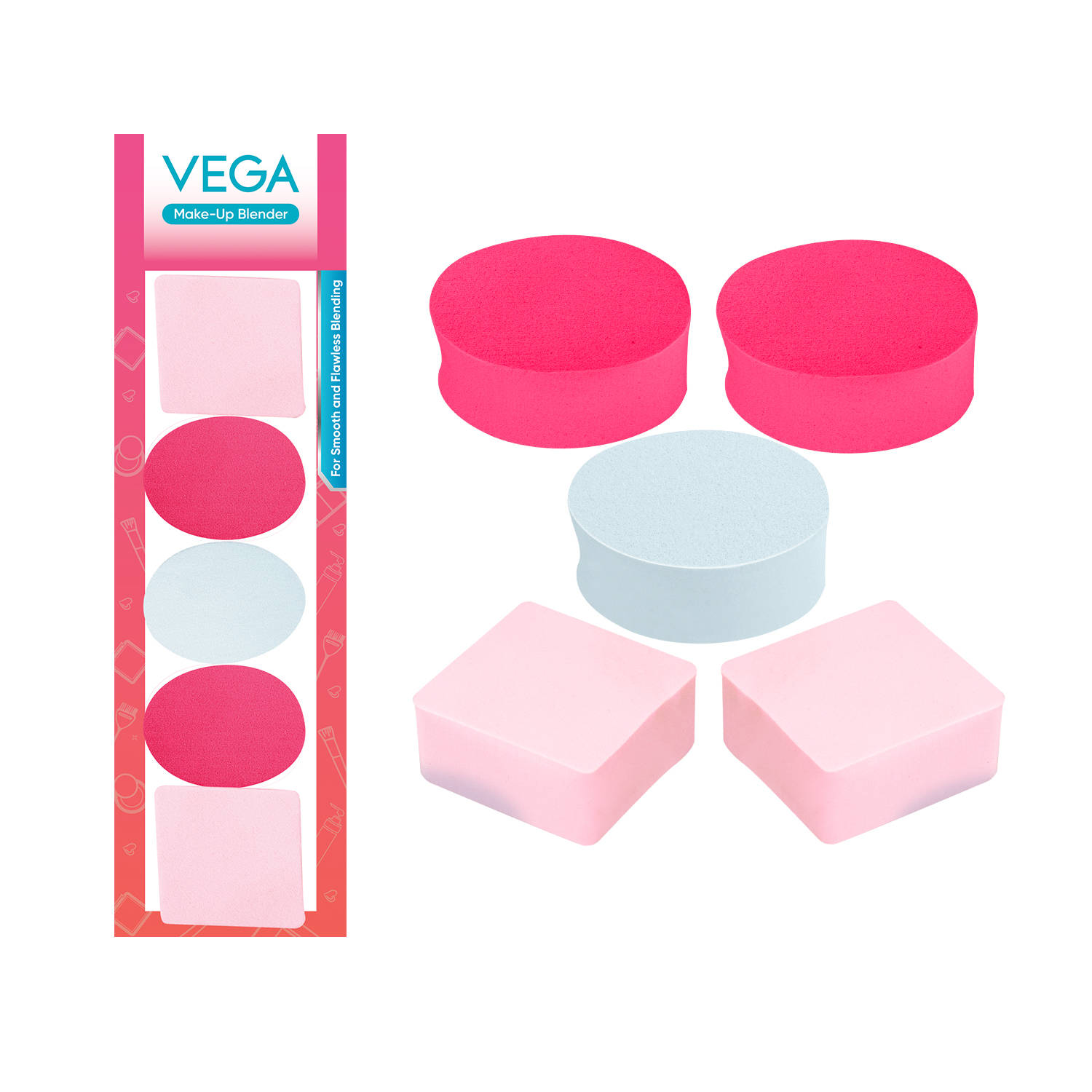VEGA Mp-07 Makeup Beauty Blender Soft Sponge - Pack Of 5