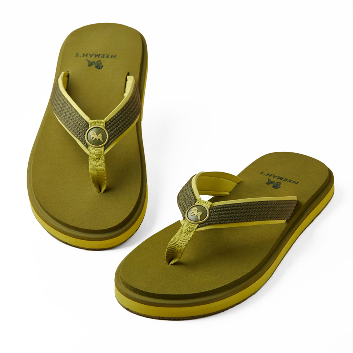 Buy Neeman's Eco Fluffy Flipflops - Avocado Green Online