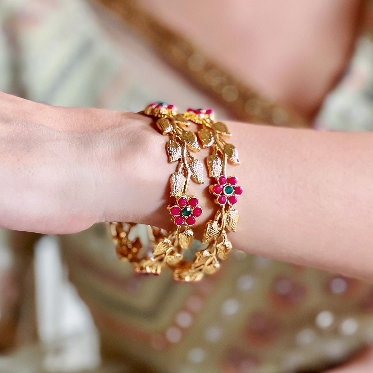 Pink and gold clearance bangles