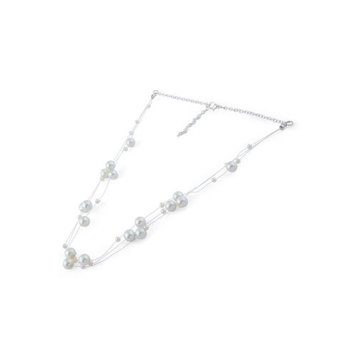 ZAVERI PEARLS Contemporary Multistrand Invisible Pearl Necklace For  Women-ZPFK10432