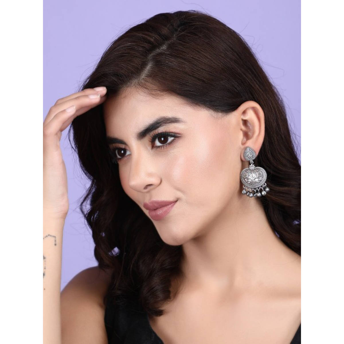 Aviana Grey and Silver-Toned Earrings