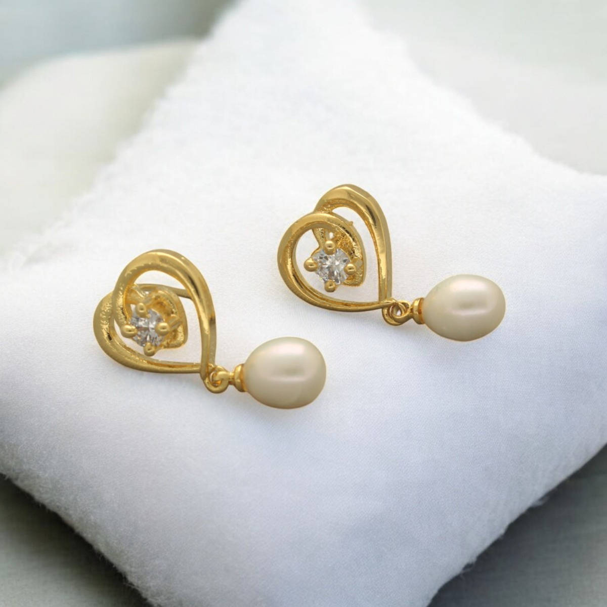 Sri Jagdamba Pearls White Lovely Pearl Earrings