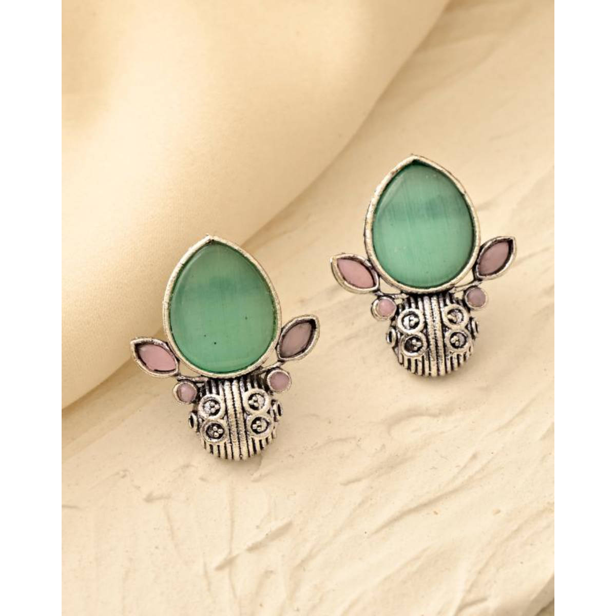DASTOOR Womens Multi-Color Silver Plated Designer Studs