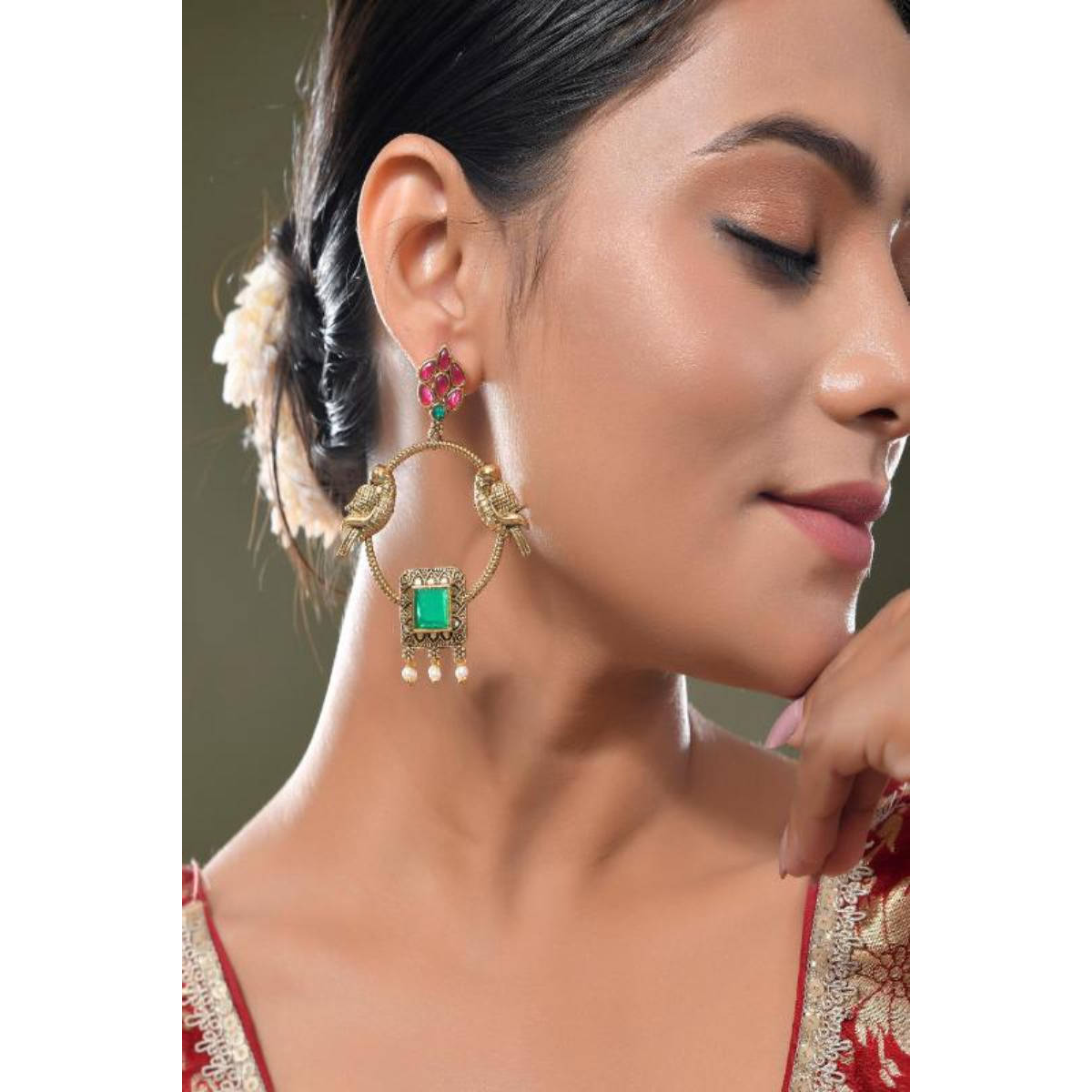 DASTOOR Womens Multi-Color Gold Plated Designer Drop Earrings