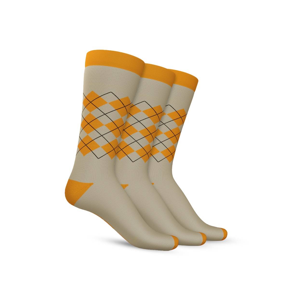 TalkingSox Multi-Color Checks Bamboo Calf Length Socks (Pack of 3)