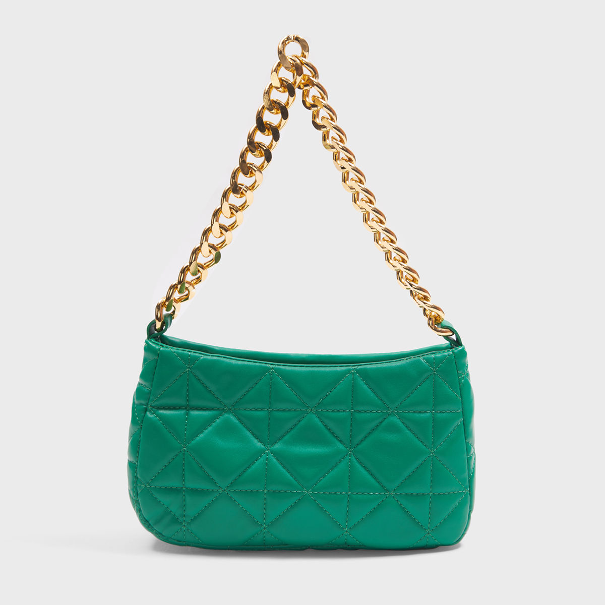 RSVP by Nykaa Fashion Green Quilted Chainlink Handle Shoulder Bag: Buy ...