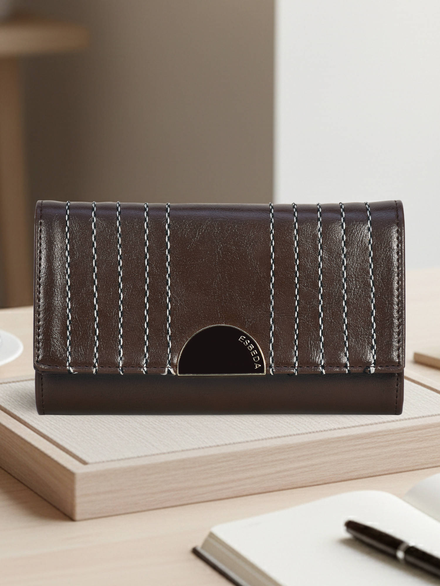 ESBEDA Dark Brown Colour Monarch Wallet for Womens (S)
