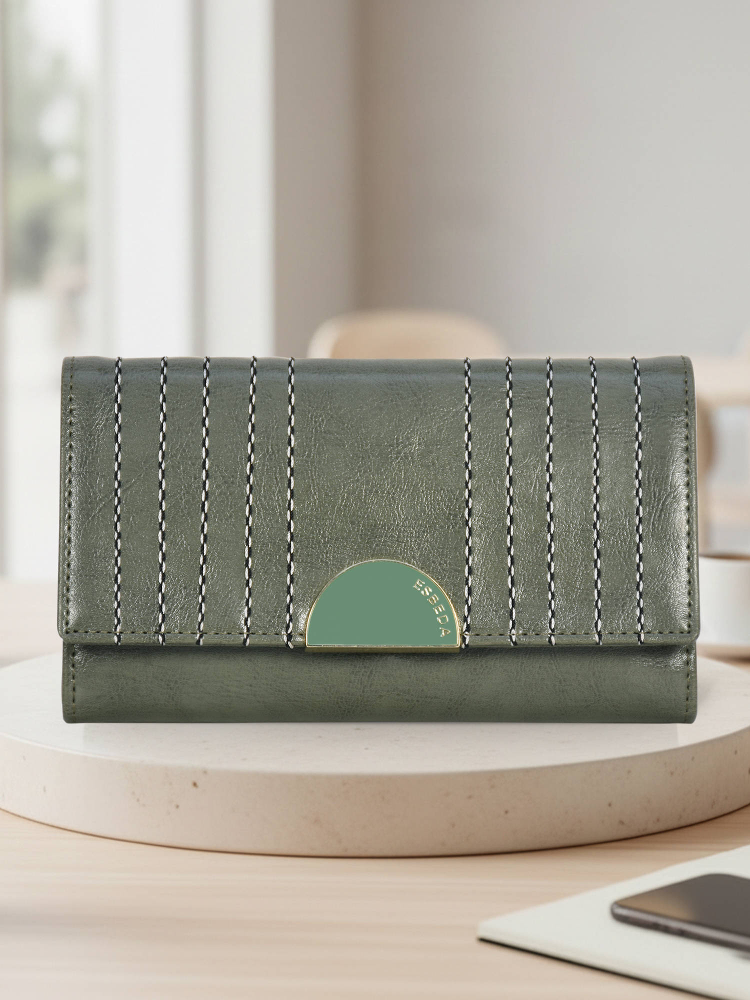 ESBEDA Green Colour Monarch Wallet for Womens (S)