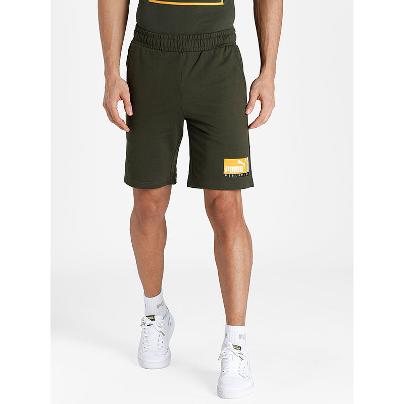 Puma Men's Graphic 9 Men's Green Casual Shorts (XS)