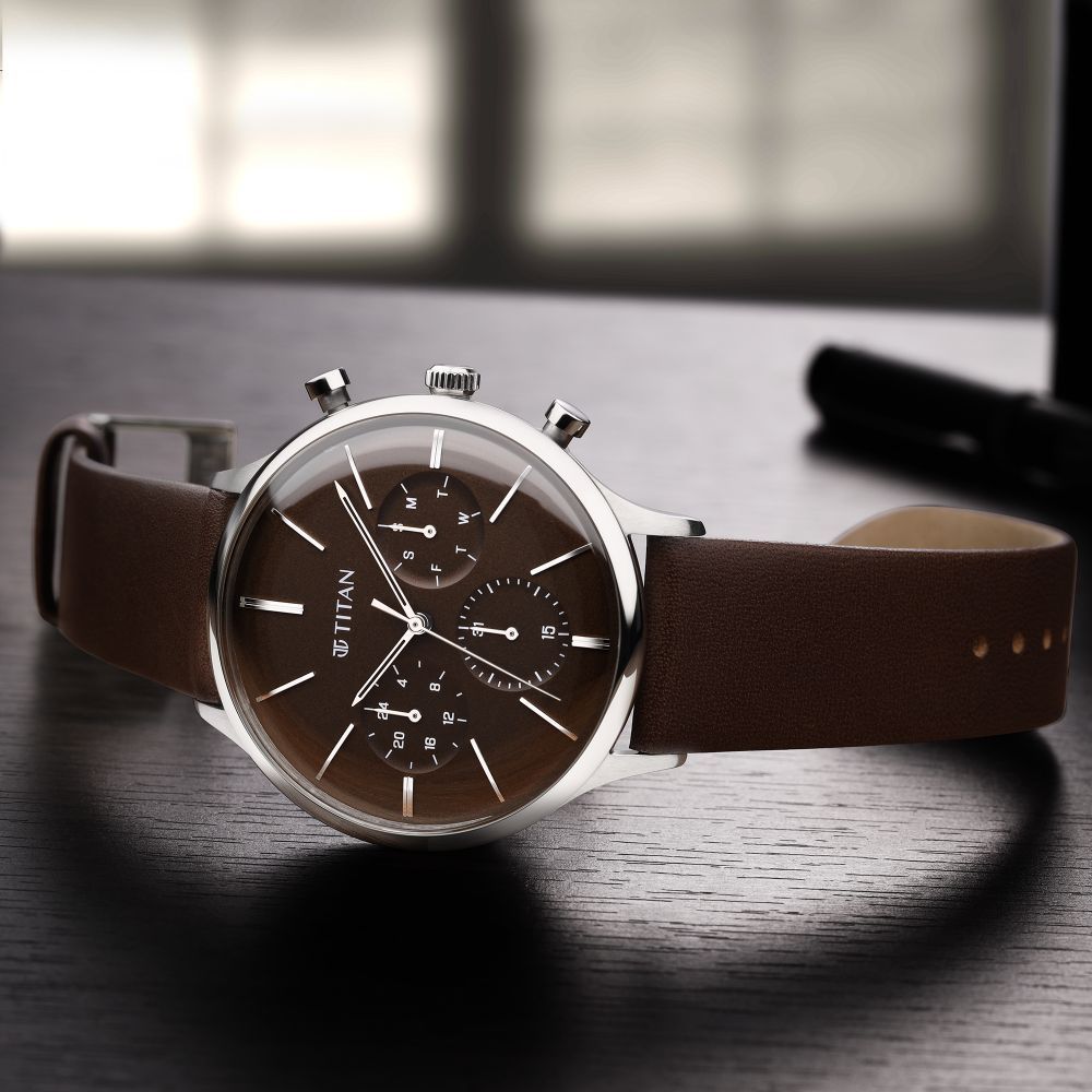 Fossil Male Brown Analog Leather Watch | Fossil – Just In Time