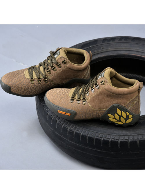 WOODLAND Mens Dubai Khaki Casual Sneakers