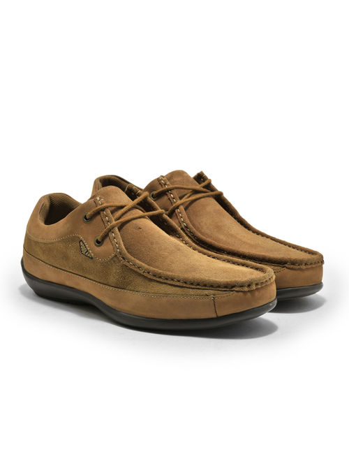Buy WOODLAND Mens Camel Tan Casual Boat Shoes Online