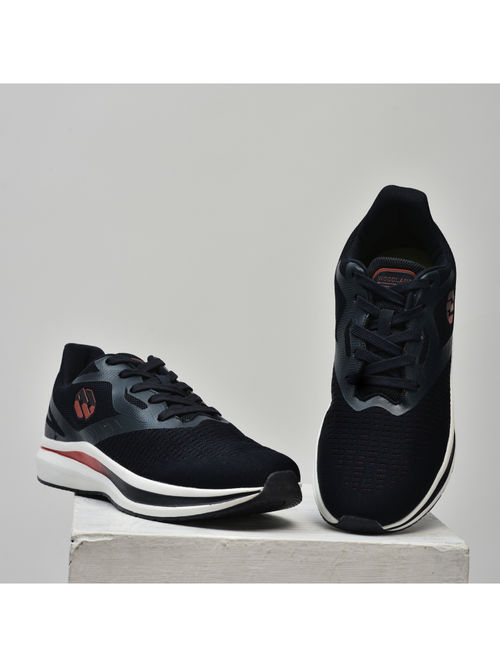 WOODLAND Mens Black/Red Running Sports Shoes