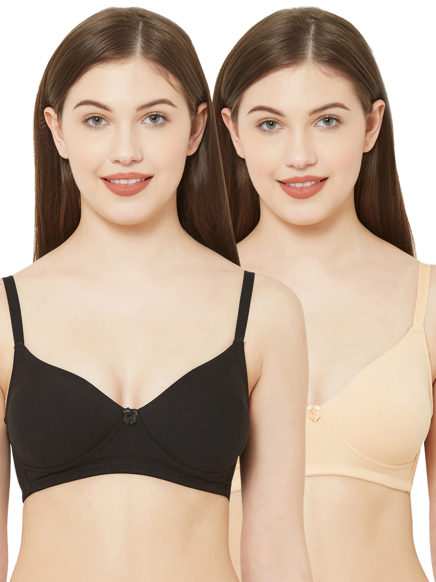 Buy Juliet Womens Non Padded Non Wired Bra Combo Chapali White Skin online