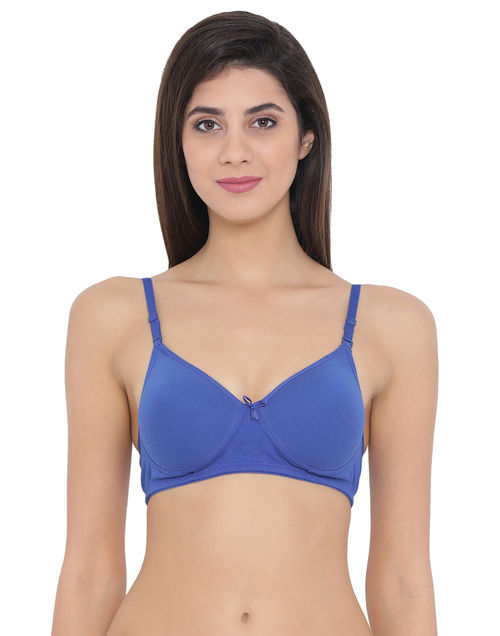 Buy Clovia Cotton Rich Solid Padded Demi Cup Wire Free Push-Up Bra