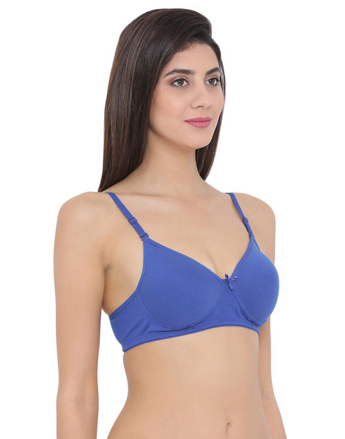 Buy Clovia Cotton Rich Solid Padded Demi Cup Wire Free Push-Up Bra