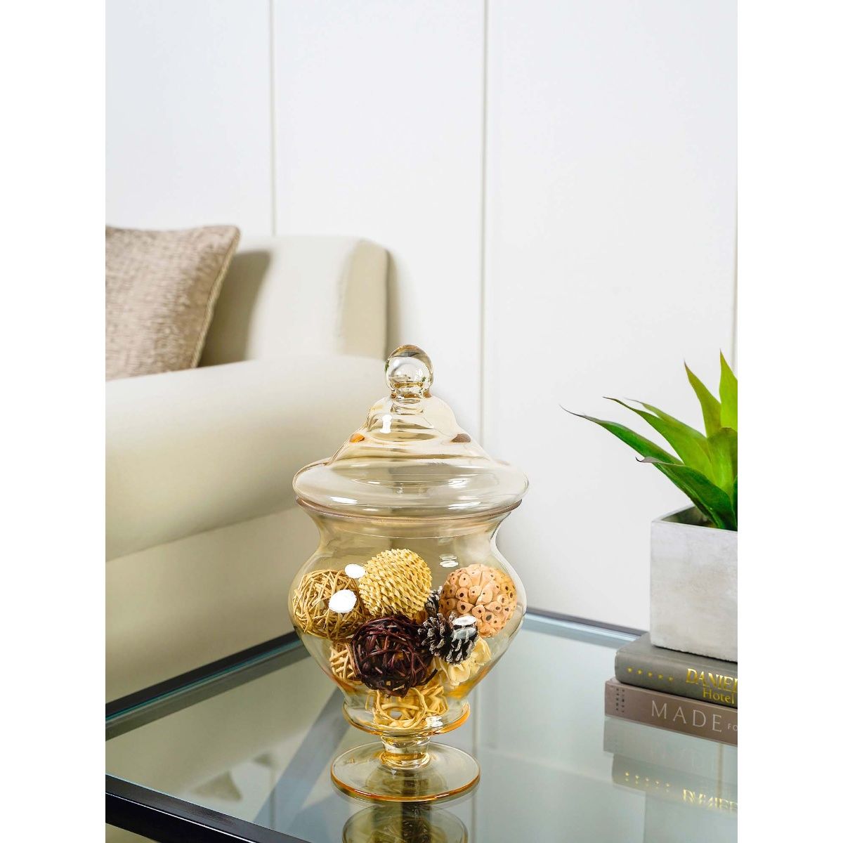 Pure Home + Living Small Light Amber Decorative Candy Jar Buy Pure Home + Living Small Light