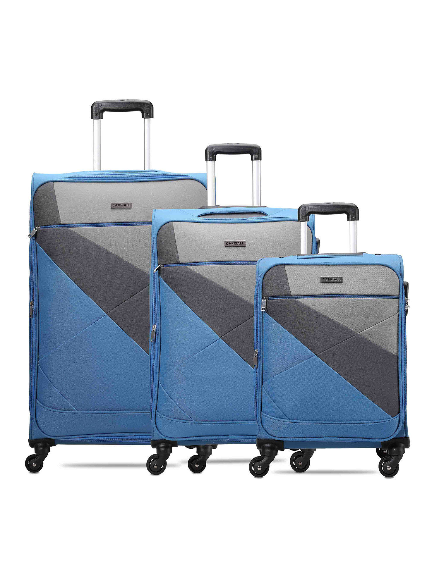 CARRIALL Vista Blue Large,Medium and Small Combo Set of 3 Luggage Bag