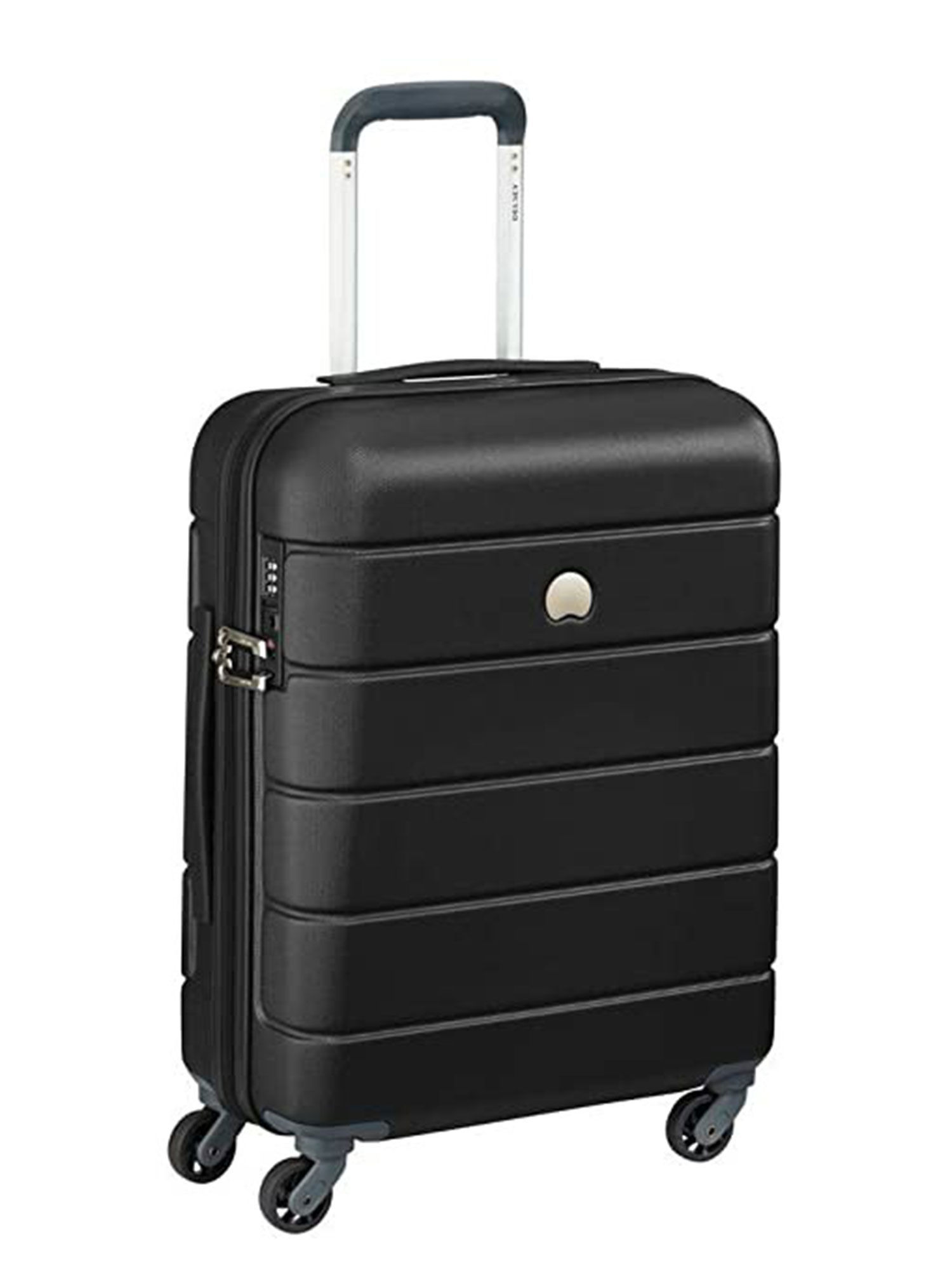 Buy Delsey Lagos Polycarbonate 55 Cm 4 Double Wheel Cabin Black ...