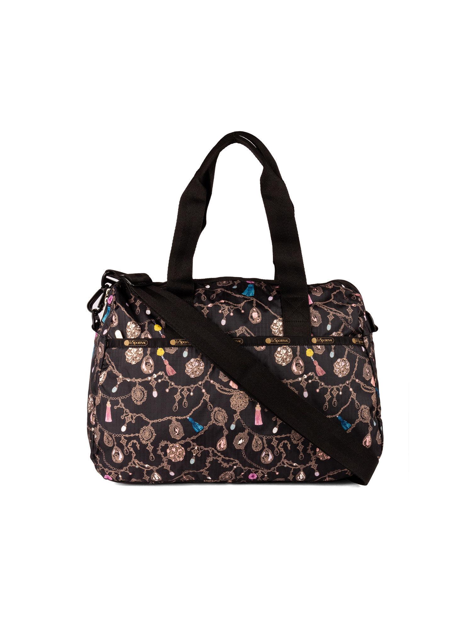 Buy LeSportsac TASSEL DAZZLE Black Color Soft Medium Size Travel Bag