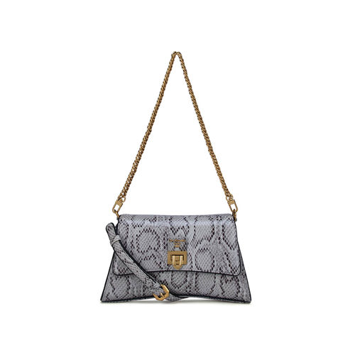 Buy Da Milano Ivory Brown Snake Leather Sling Bag Online