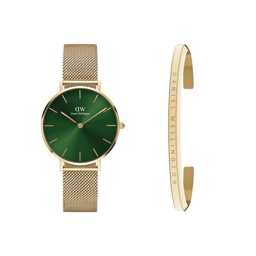 Daniel Wellington Gift Set Petite Emerald 32mm Watch Classic Gold  Bracelet for Women