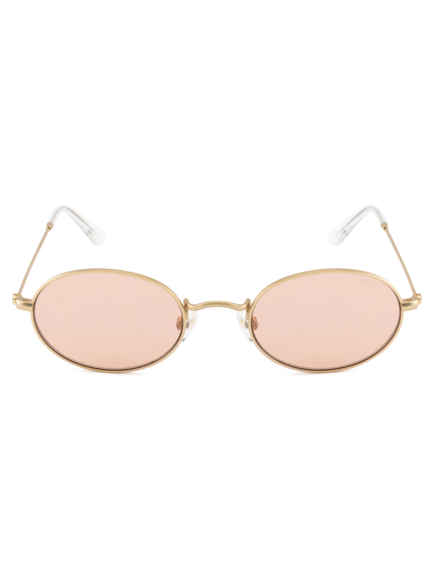 Buy Opium Eyewear Unisex Pink POLYCARBONATE Lenses Gold Frame Oval