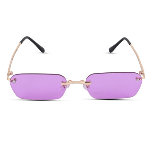 Buy Voyage Purple and Rim-Less Rectangle Sunglasses for Unisex