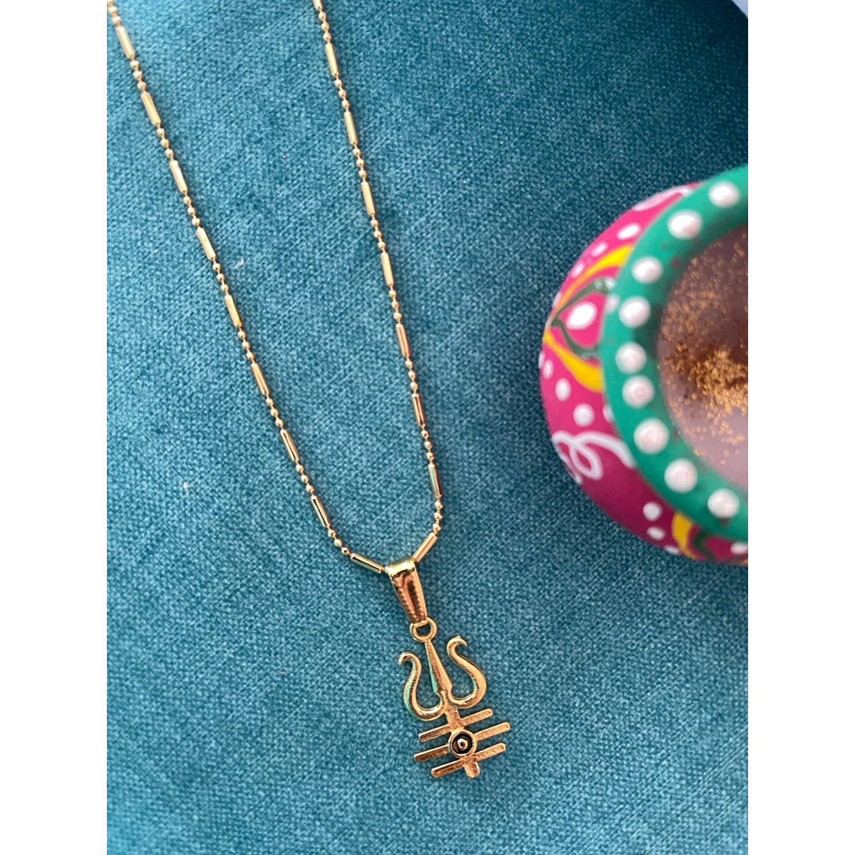 Digital Dress Room Trishul Pendant Fancy Chain Necklace