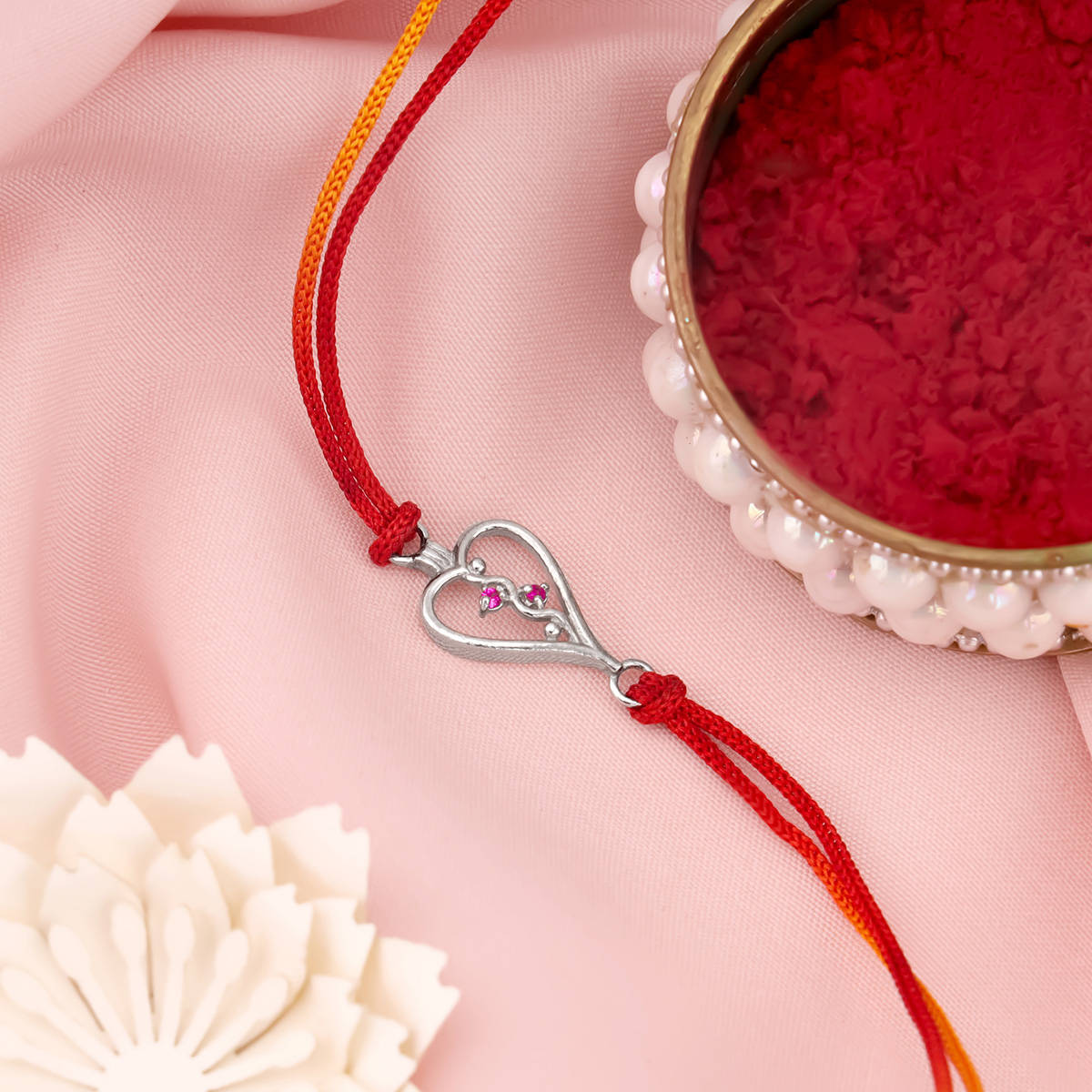 GIVA Sterling Silver Heart Silver Rakhi