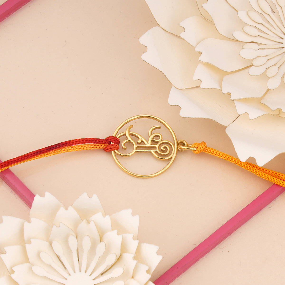 GIVA Sterling Silver Shri In Hindi Gold Rakhi