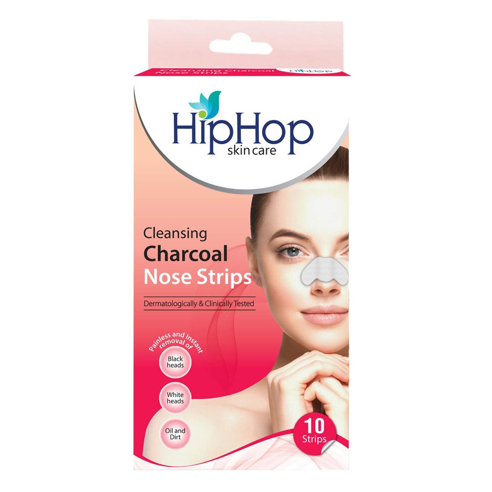 Hiphop Skin Care Cleansing Charcoal Nose Strips for Women - Blackhead Remover & Pore Cleanser (10 Strips)