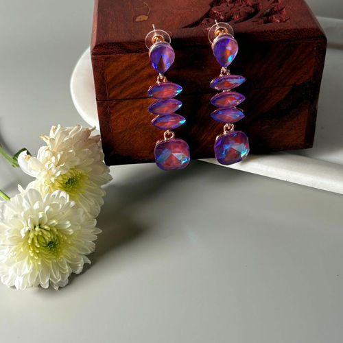 Buy Niska Sterling Lavender Long Drop Earrings Online