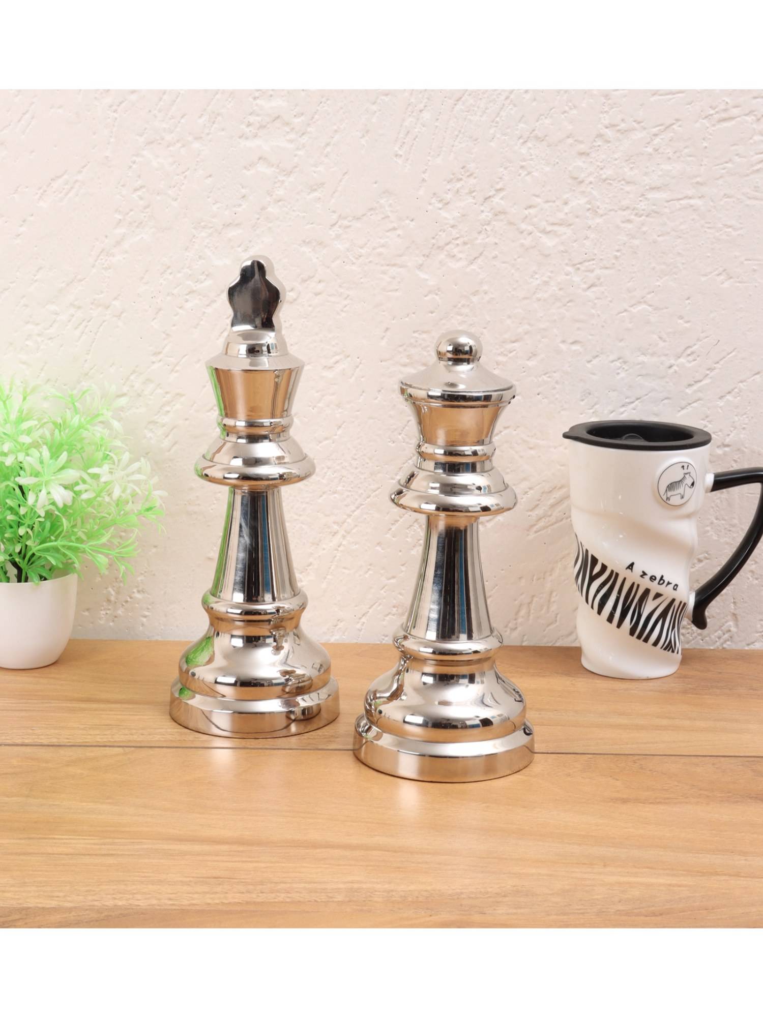 De Maison Decor Chess King Queen Nickel Large (Pack of 2)