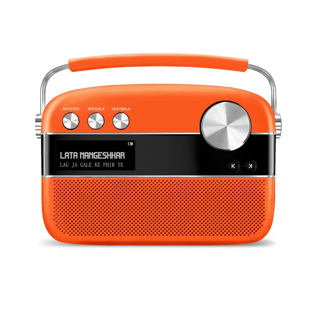 Saregama Carvaan Premium Pop colour Hindi Portable Music Player 5000 Preloaded Songs (Candy Orange)
