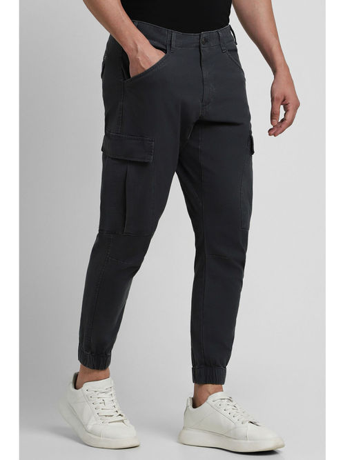 Peter England Men Grey Solid Jogger Fit Jeans