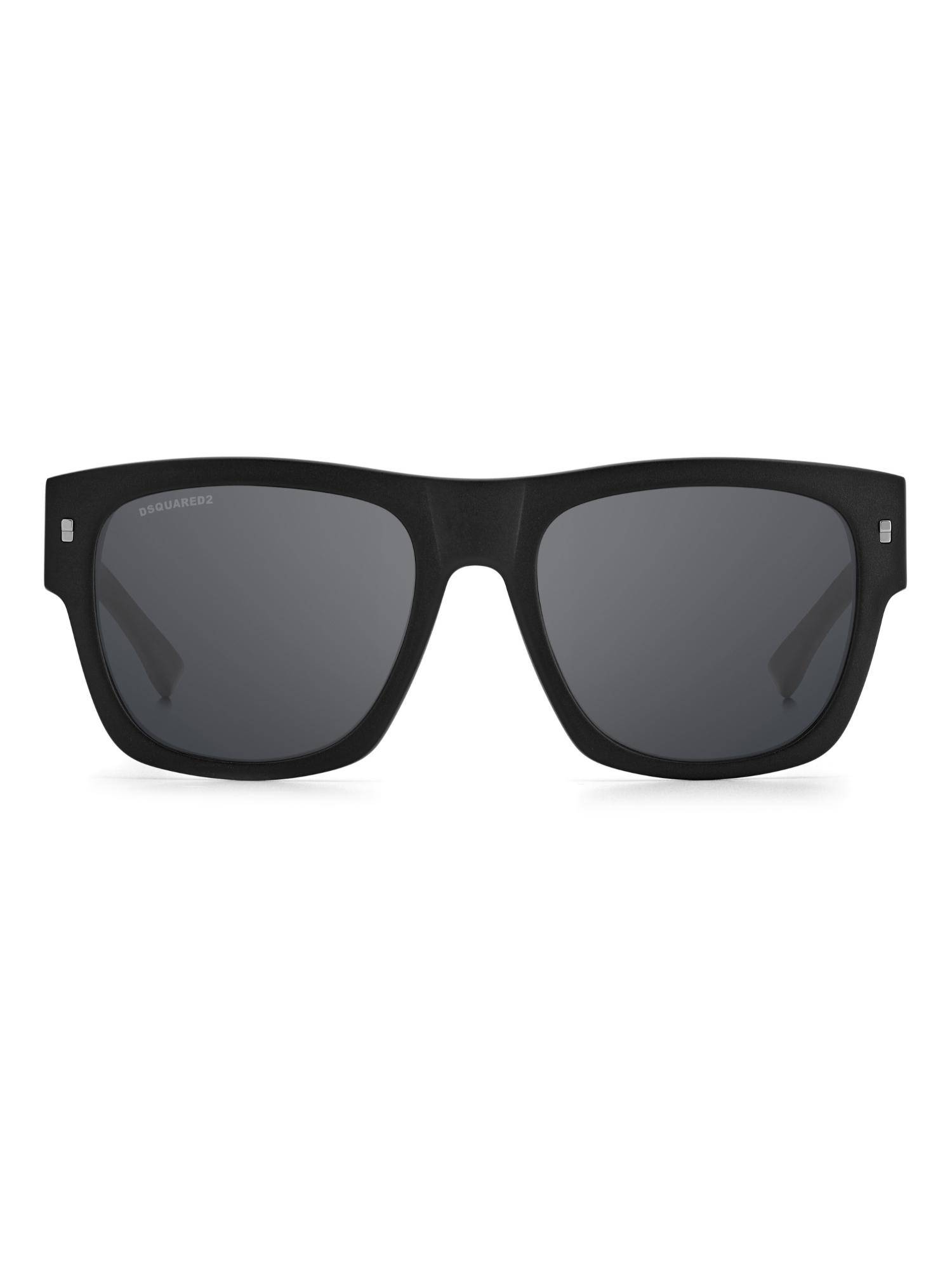 Dsquared Men 100% UV Protection Rectangle Full Rim Silver Lens Sunglasses (55)