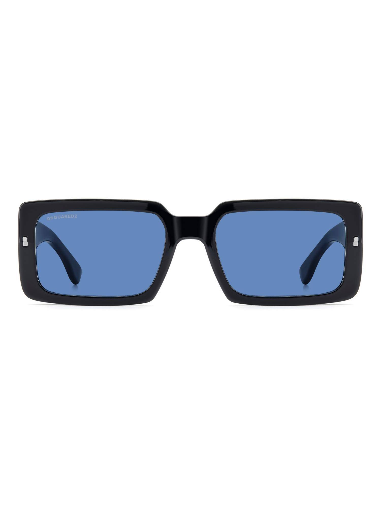 Dsquared Men 100% UV Protection Rectangle Full Rim Blue Lens Sunglasses (55)