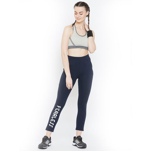 Buy C9 Airwear Navy Solid Slim Fit Yoga/Gymwear Track Pants For Women Online