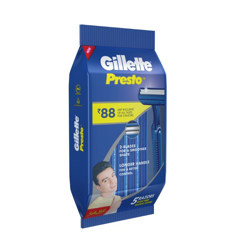 Gillette Presto Manual Shaving Razor Gift pack 5 pc Pack